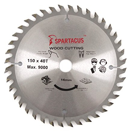 Spartacus Wood Cutting Circular Saw Blade 150mm x 16mm Bore 40 Teeth