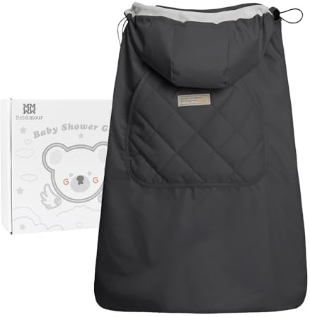 bebear Unisex Baby bebamour universal-hoodie all-abdeckung saison träger für babytrage dunkelgrau