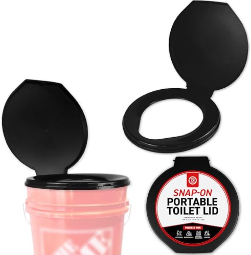 72HOURS Portable Snap-on Toilet Seat with Lid for 5-Gallon Bucket