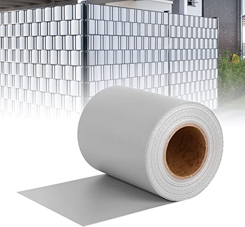 LARS360 65m x 19cm PVC Sichtschutzstreifen Sichtschutzfolie Zaunfolie Sichtschutz Streifen Doppelstabmattenzaun Windschutz mit 30 x Befestigungsclips für Gartenzaun, Balkon, Terrasse (Hellgrau)