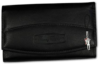 imppac Geldbörse Kellnerbörse schwarz Damen Leder Money Maker 16x2.5x9.5cm D4OPJ719S Kellnerbörse