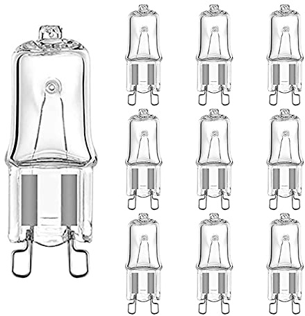 BesYouSel G9 Halogen Bulb 20W T4 JD Type Bulb 120 Volt Lamp G9 Base Bi Pin Halogen House Hold for Under Cabinet Light Pendant Accent Microwave Bulbs 2700K Warm White Clear Glass Pack of 10