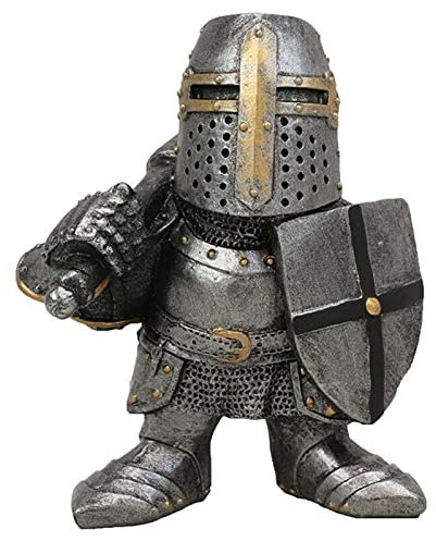 Nain de jardin médiéval en résine imperméable pour cour, pelouse, jardin (D)