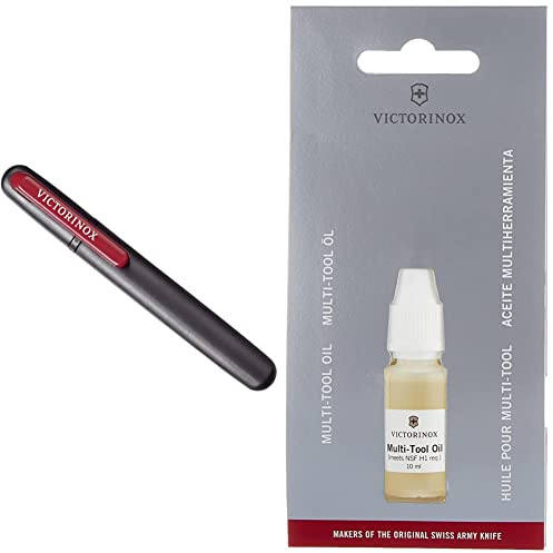 Victorinox Aiguisoir Double pour Couteaux, Swiss Made, Portable, Noir/Rouge