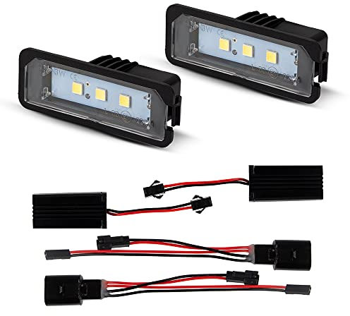 LLCTOOLS LED Kennzeichenbeleuchtung | eingebauter CAN-Bus-Widerstand | kompatibel mit diversen V-W Modellen | Zubehör | Tuning | Effizient/geringer Stromverbrauch | leichte Installation