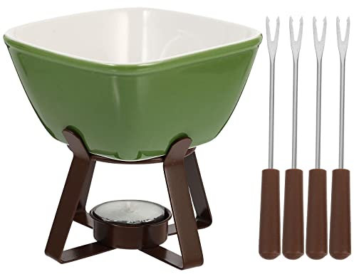 SARGE Set Fondue-Käsetopf dunkle Butter erhitzt Keramikschokolade mit