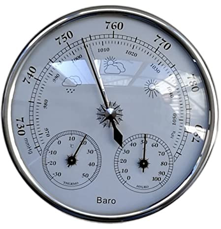 Samnuerly -30~50°C termómetro, higrómetro, barómetro Estación meteorológica Tres EN UNO/Estación meteorológica Inteligente con pluviómetro Multifuncional