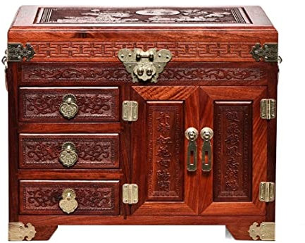Uhrenbox Uhrenkasten Uhren Box Roter Schmuckkasten Aus Holz Im Chinesischen Stil Mit Schloss, Ohrringe, Halsketten, Uhren, Schmuck, Aufbewahrungsboxen Uhrenaufbewahrung
