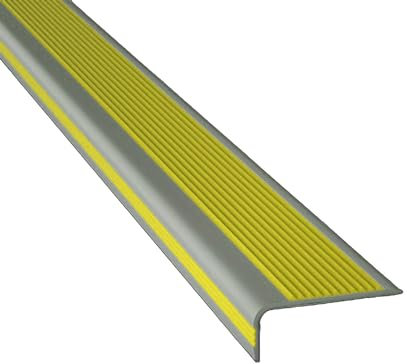AYHARYLH Treppenkantenprofil Treppenprofil L-Form,Vinyl-Anti-Rutsch-Treppenkante,Selbstklebend Winkelprofil Stufenkantenprofile Antirutsch-Profil Winkelprofil (Color : Giallo, Size : 6cm*3cn*L1.5m)