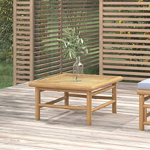 Homgoday Gartentisch Terrassentisch Balkontisch Couchtisch Gartenmöbel Tisch Esstisch Esszimmertisch Outdoor Tisch Garten Tisch 65x55x30 cm Bambus Taupe