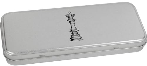 Azeeda 'chess piece' Metal Hinged Stationery Tin/Storage Box (TT00220774)