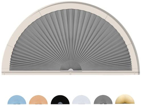 Maritown Jalousien für Bogenfenster ohne Bohren Jalousien für Halbkreisfenster einfach zuschneiden Verdunkelungsrollos Lichtfilterung und Sichtschutz