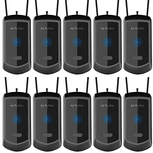 Sichuny 10X Fashionable Personal Wearable Mini Portable Car Oxygen Bar Negative Ion Generator Hanging Neck Air Purifier Black
