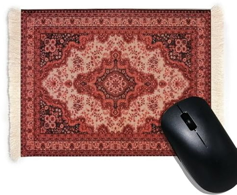 CHTME Teppich Mauspad 1 Stück Vintage-Retro-Boho-Mauspad Perser Mousepad orientalischer Teppich als Mousepad Tisch Mini Teppich Mauspad Büro Zubehör für Büro Zuhause Laptop und Computer