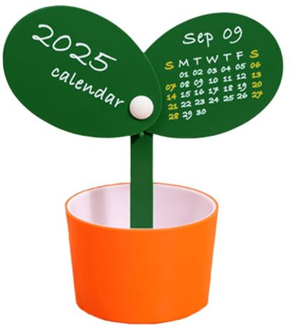 BOKIOESDE Vibrant Bean Calendar Ornament Hearth Display Digital Pens Holder Digital Pen Holder Digital Calendar Functional, Orange