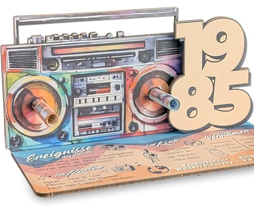 40 Geburtstag - Damals.. 1985 3D-Holzkarte | Geldgeschenke, Geschenk 40., 40 Geburtstag Männer & Frauen, 40. Geburtstag Geldgeschenk, Geburtstagskarte 40, 40 Geburtstag Deko