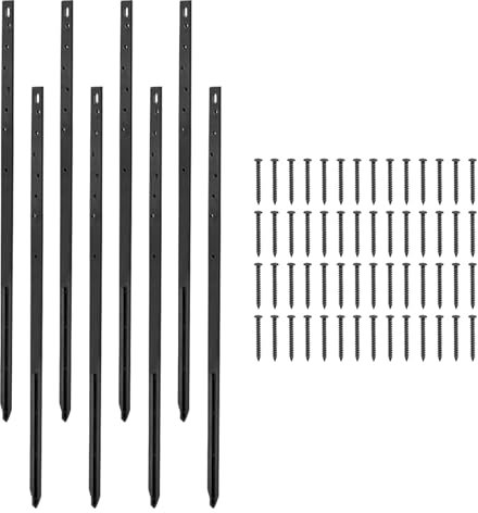 Fence Post Repair Stakes,4PCS Heavy Duty Metal Ground Spike 75cm Fence Post Support Reinforces and Repairs Damaged or Broken Post (4Pcs)