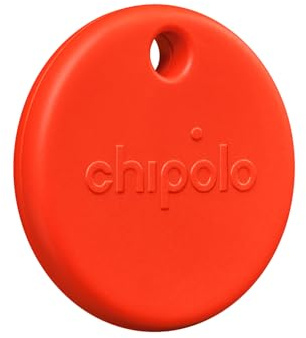 Chipolo POP Schlüsselfinder - Farbenfroher, lauter Bluetooth-Tracker | mit Ruf dein Handy an & Außer-Reichweite-Warnungen, kompatibel mit Find Hub von Google oder Apple Find My (Rot)