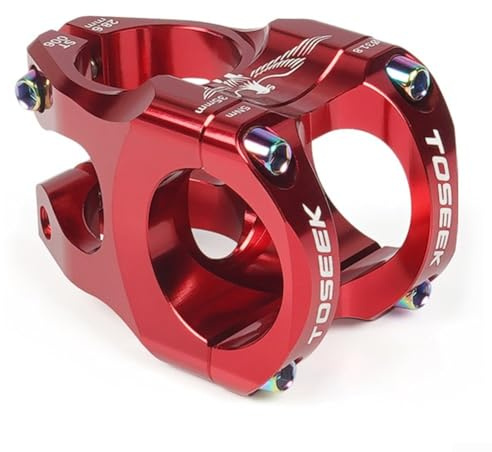 Eawfgtuw Attacco manubrio corto per mountain bike, in lega di alluminio, attacco manubrio per bicicletta CNC, 31,8 mm, per mountain bike, bici da strada, downhill (rosso)