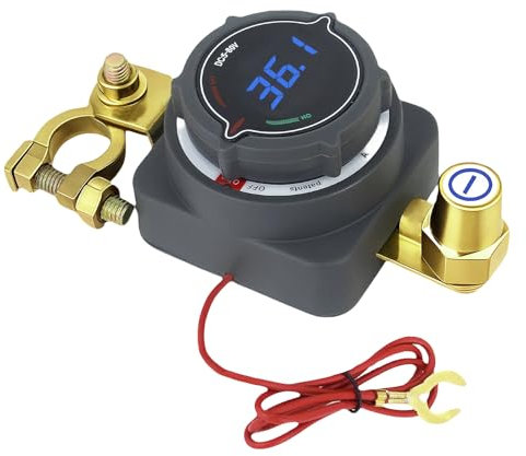 Aulesse Stacca Batteria 300A Interruttore Voltmetro Separatore Batteria 12V 24V 36V 48V Cut Off per Auto Camion Barche Yacht Camper ATV