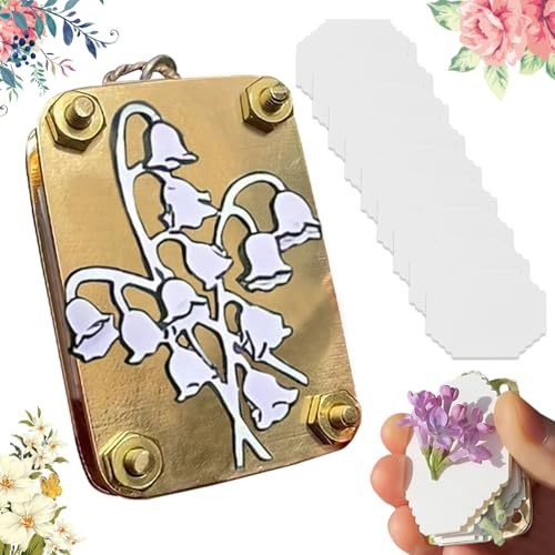 DOWNDRIFT Mikro Blumenpresse Micro Flower Press Kreative Miniatur-Pflanzenpresse Blumen Pressen Aus Metall DIY Gepresstes Blumenpflanzen Erhaltungs Geeignet für Handwerks und Pflanzenliebhaber（Lilie）
