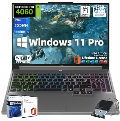Lenovo Legion 5i Gaming Laptop • GeForce RTX 4060 • Intel 24-Core i9-14900HX • 16 WQXGA 2.5K Display • w/Office Lifetime & External DVD Drive • Backlit KB • Win 11 Pro • 64GB DDR5 • 2TB SSD