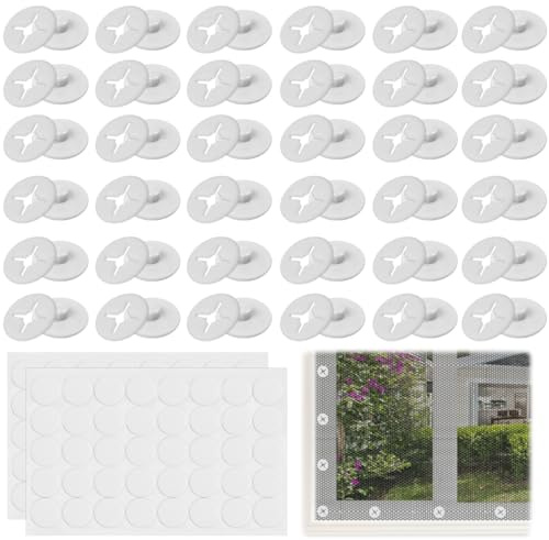 BUZIFU 40 PCS Clips para Mosquiteras Blancos, Fijacion de Mosquiteras de Plástico, Sujeta Mosquitera para Ventanas, Hebilla Mosquitera Sin Taladrar para Ventanas Correderas y Fijas para Hogar Cocina