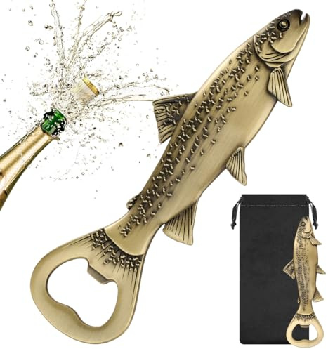 MR.BARWARE Forelle Fisch Bier Flaschenöffner, Einzigartig Bier Geschenke für Angler, Fisch Deko Angel Zubehör Geschenke für Angler Männer, Vatertagsgeschenk Weihnachtsgeschenke für Angler Männer