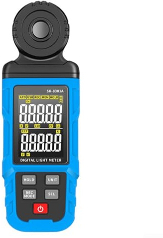 Besshepplo Misuratore di Luce Digitale, radiometro UV, spettrometro, rilevatore di illuminamento, luxmetro Portatile, Tester di luminanza per Hotel, aule, studi (SK-8301A)