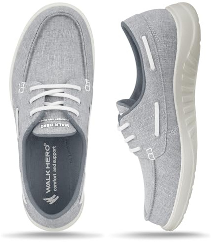 Orthopedic Shoes for Women with Shock-Absorbing Sole, None Lace Up Comfortable Slip On Sneakers Women, Business Casual Shoes Women (Grey,08)