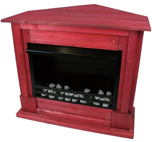 Kaminbau Mierzwa Chimenea decorativa para chimenea, esquina, modelo Rafael, color rojo