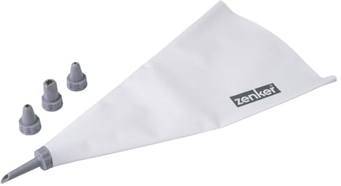 Zenker Sweet Sensation Mehrweg-Spritzbeutel-Set mit 4 Tüllen – Zum Dekorieren von Kuchen, Torten und Cupcakes, Hitzebeständigkeit: +60 °C, Reinigung per Hand, Made in Germany