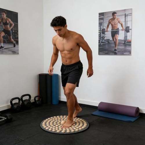 Anti Fatigue Foot Massager – 19.7 Inches Foot Reflexology Mat | Wooden Massage Board – Ergonomic Anti Slip Wood Pressure Point Design for Adults Providing Natural Relaxation Relief After Work At Home