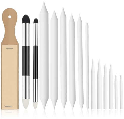 Abeillo 15 Stück Papierwischer Set, Papierwischer Bleistift Skizzenwerkzeuge für Zeichnen, Blending Stumps, Radiergummi Stift, Künstlerbedarf für Abwischen und Korrigieren