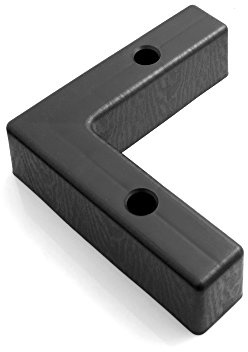 Design61 4er Set Sofa Füße Kunststoff Möbelgleiter Möbeluntersetzer Sofa Sessel zum Anschrauben Kunststoff Möbelgleiter L-Form in Schwarz Holzmaserung