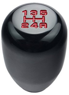 DEWHEL 5 Speed Manual Gearbox Shift Knob M12x1.25 Screw On Aluminum Black