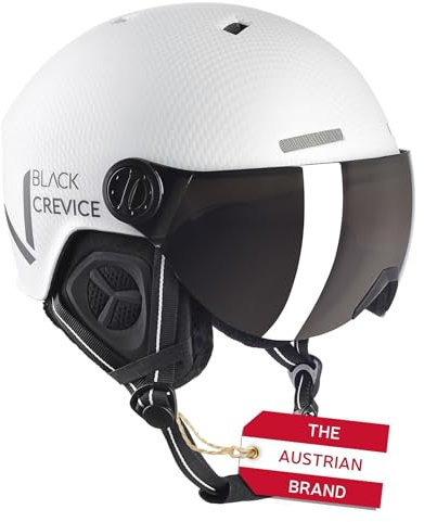 Black Crevice Skihelm SÖLDEN mit Visier, weiß Carbon matt/schwarz, S (51-54)