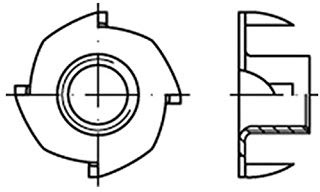 200x Einschlagmuttern St. M 5x 8 galvanisch verzinkt gal Zn S