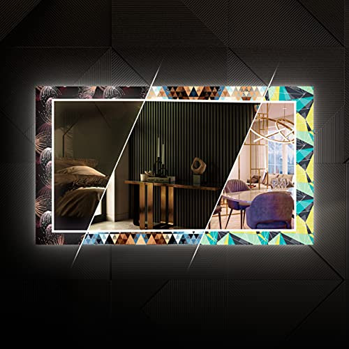 Artforma Badspiegel mit Beleuchtung - Led Spiegel Bad - 100x60 - Badezimmerspiegel Nach Maß - auf Individuelle Bestellung Gefertigt - Modernes Design - Ohne Rahmen