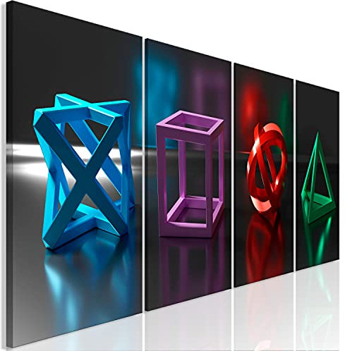 murando - Wandbilder mehrteilige für Gamers Spielkonsole Vlies Leinwandbild 4 Teilig 80x30 cm Kunstdruck Wandbilder XXL Gamingzimmer Wanddekoration Gaming Deko Design Jugendzimmer Wand Bild
