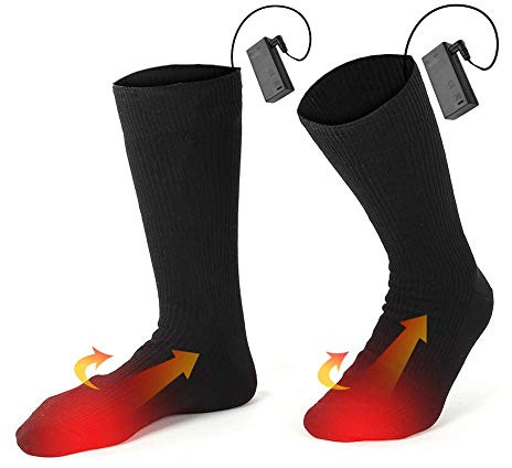 1 Pair Heated Socks, Heated Socks Men Women Rechargeable Batteries Electric Warm Socks Foot Warmer 50℃ Constant Temperature for Camping Skiing Outdoor Hiking