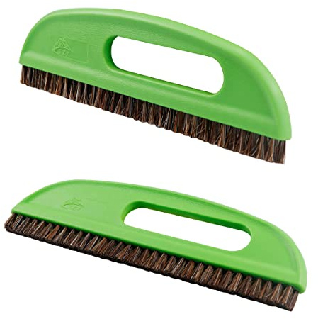 Horse Hair Wallpaper Brush, Two Rows of Short Hair Wallpaper Tools Multipurpose Wallpaper Smoothing Brush Hangable Wallpaper Construction Tools (Green)