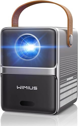 【Short Throw & Auto Vertical Keystone 1s Focus】Mini Projector, WiMiUS 20000 Lumen WiFi Bluetooth Portable Projector 4K FHD 1080P Supported, 70% Zoom 300 Smart Video Projector for Home, Outdoor, Gifts