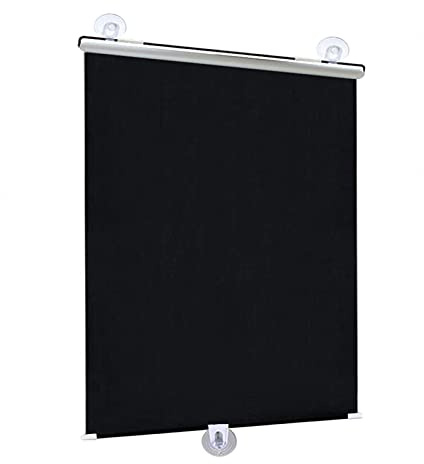 KGUDYS Suction cup roller blinds for windows,30/35/45/58/65/72cm wide,indoor blackout curtains,UV resistant roller blinds,retractable,thermal insulation shades for home/office,Black-65x125cm/25x49in