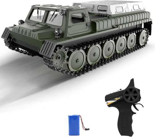 Spobot Remote Control Tank Military Transport Vehicle, 2.4G Crawler Car RC Off-Road Army Armored Truck All Terrain for Kids and Adults Toys