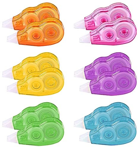 YUNYAN Korrekturmaus Set 12 Stück Mini Pocket Mouse Korrekturband Korrekturband Ungiftig Umweltfreundlich Weißes Korrekturband ideal für Studenten Im Büro Arbeitendes Personal