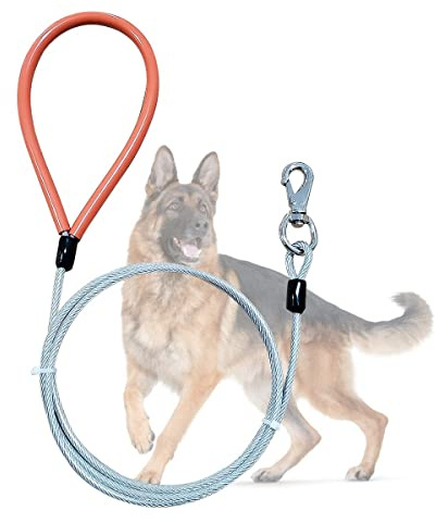 Mi Metty Laisse pour chien de 5 m, laisse anti-mastication, laisse pour chiens de taille moyenne à grande