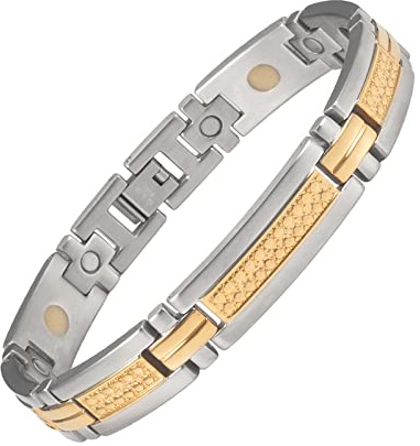 YINOX Pulsera magnética súper fuerte para mujer, pulsera magnética para mujer, pulsera de acero inoxidable con 17 imanes NdFeB y caja de regalo (20 cm)