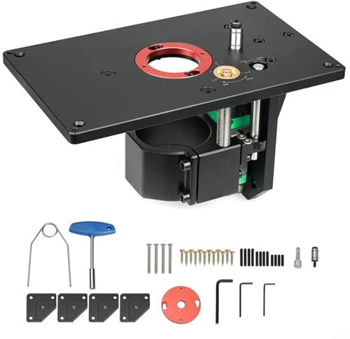 HPLIVE Table élévatrice pour défonceuse, kit élévateur de défonceuse, table élévatrice inversée pour machine à tailler, élévateur de routeur avec base fixe pour travail du bois