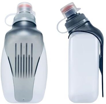 HECHZSO Running Water Bottle with Clip, 8.8oz No-Bounce Soft Flask, Dust-Proof Cap, BPA-Free, Fits Running Belts & Hydration Vests — for Jogging, Walking, Hiking, Cycling (1 Pack)